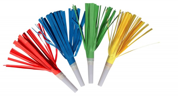 4 Bunte Fransenpfeifen