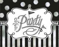 8 Black & White Birthday Einladungskarten