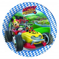 8 Rennfahrer Mickey Pappteller 20cm