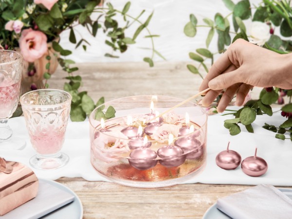 50 Schwimmkerzen Vienna roségold 2