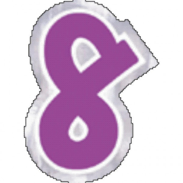 48 Ballonsticker Zahl 8