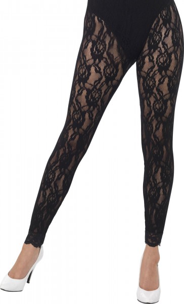 Spitzenleggings Im 80er Jahre Stil Schwarz