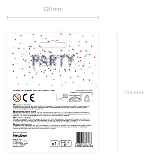 Folienballon O silber 35cm 6