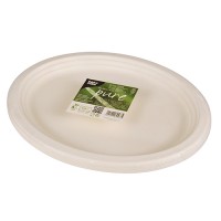 12 Ovale Zuckerrohr Teller Aleko 32 x 25,5cm