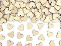 50 Holz Deko Herzen 2 x 2cm