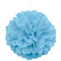 Fluffy Pompon Hellblau 23cm 3er Set