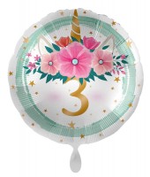 3. Geburtstag Ballon Boho Einhorn 71cm
