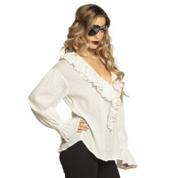 Piraten Bluse für Damen creme