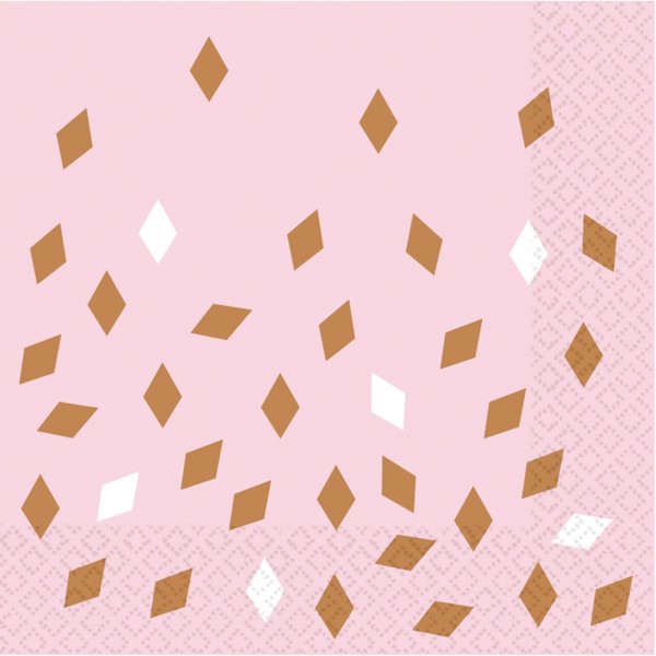 16 Servietten Flitter roségold