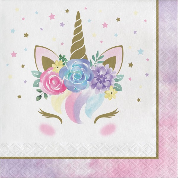 16 Princess Unicorn Servietten 33cm