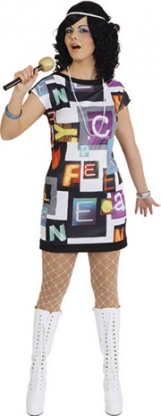 80er Jahre Buchstaben Kleid