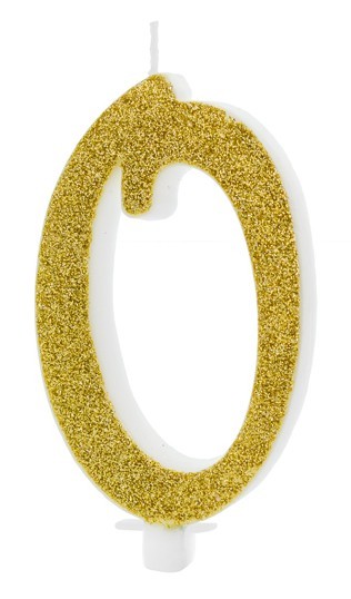 Glossy Birthday Zahl 0 Tortenkerze 10cm