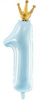 Königlicher Zahl 1 Folienballon blau 89cm