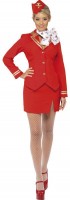 Rotes Kurzes Stewardess Damenkostüm