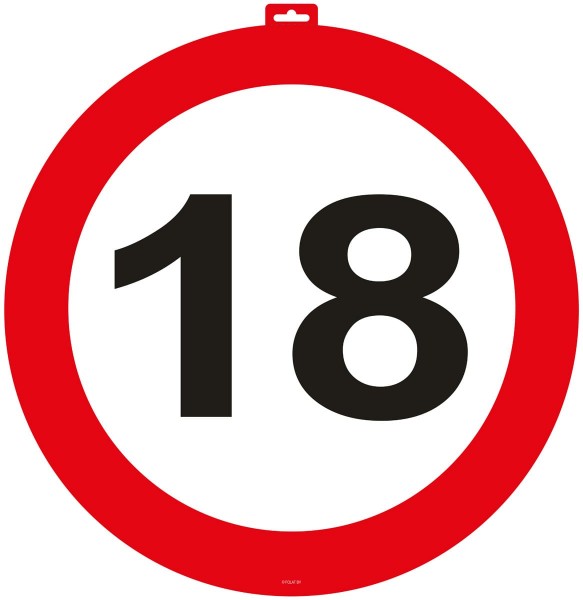 Verkehrsschild 18 Wandbild 47cm