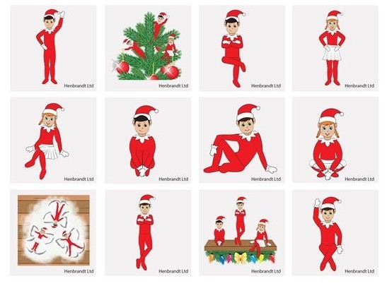 1 Weihnachtselfen Mini Tattoo