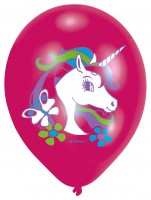 6 Ballons Magisches Regenbogen Einhorn