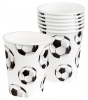 10 Fußball Fan Pappbecher 210ml
