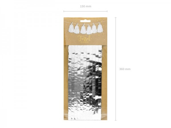 Tassel Girlande Silber 2m 3