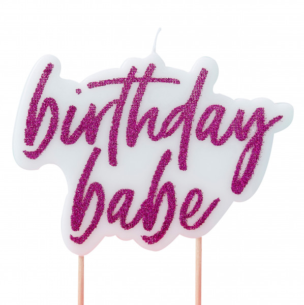 Glitzernde Disco Night Birthday Babe Tortenkerze