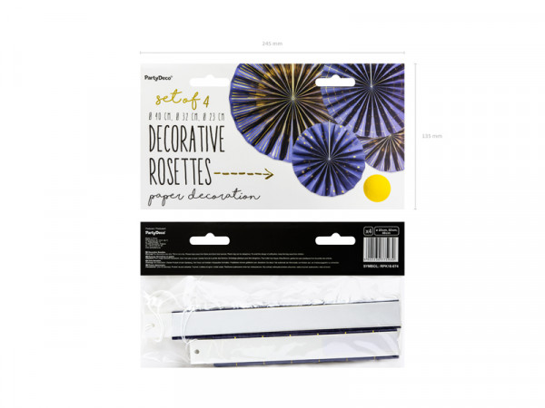 4 blaue Partynacht Papierrosetten 9
