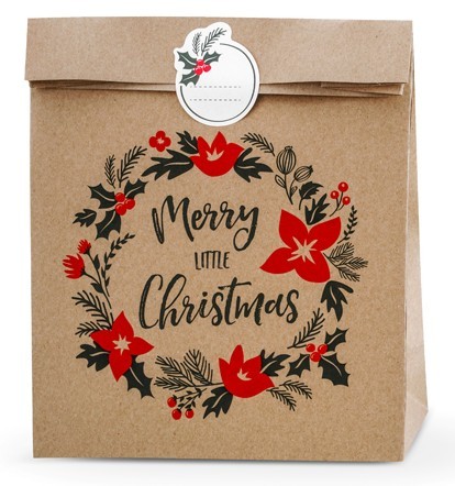 3 Weihnachtskranz Geschenktüten natur 3