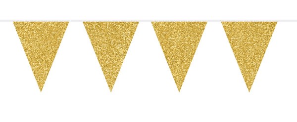 Wimpelkette Glitzer-Gold 6m