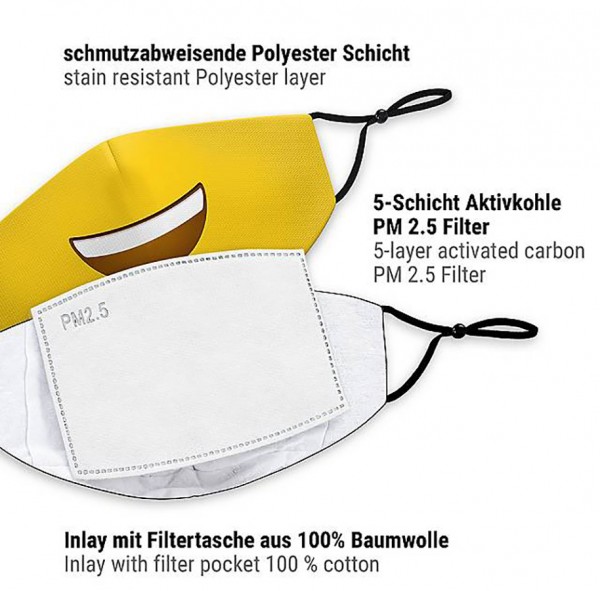 Mund Nasen Maske Smiley für Erwachsene 4