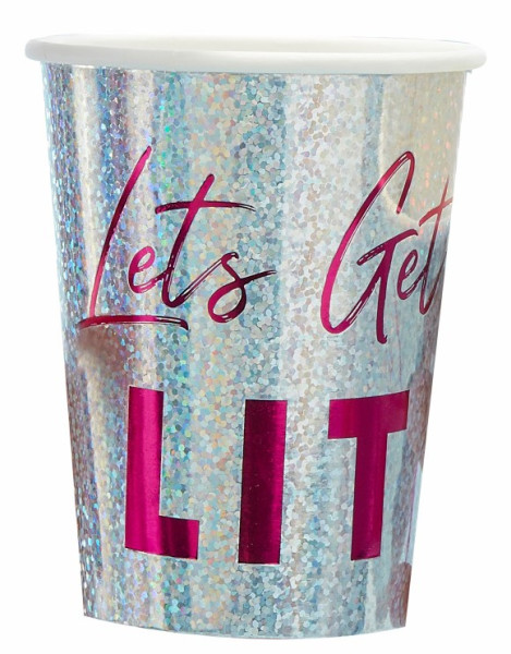 Lets get Lit glitzer Pappbecher 250ml