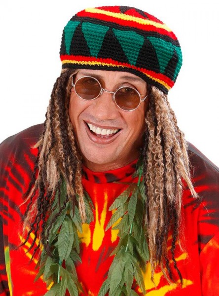 Blond-Braune Rastafari Perücke Deluxe