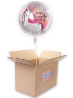 Schulstart Folienballon Einhorn 45cm