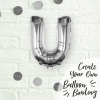 Vorschau: Silberner U Buchstaben Folienballon 40cm