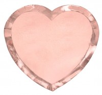 6 Shiny Bride Herz Pappteller 21 x 19cm