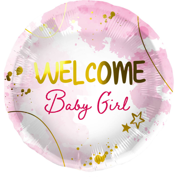Aquarell Baby Girl Folienballon rosa 45cm