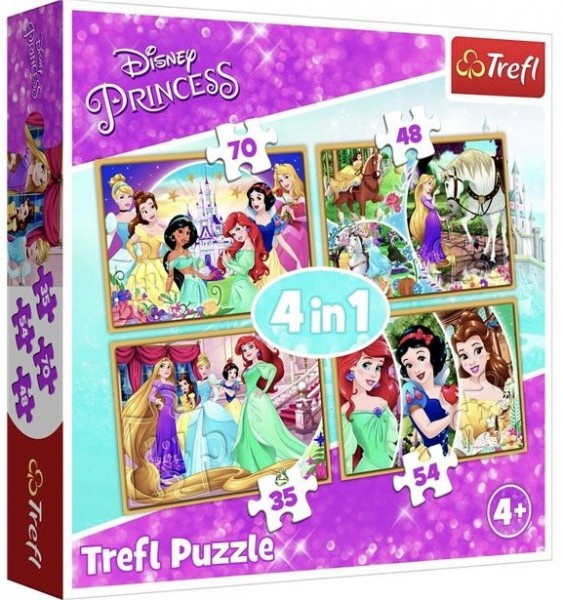 4 in 1 Puzzle Disney Prinzessinnen