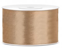 25m Satin Geschenkband hellgold 38mm breit