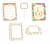 Buntes Buffet Deko Set Lets eat