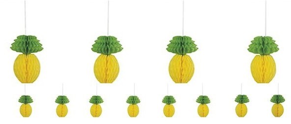 Ananas Wabenball Girlande 2,13m