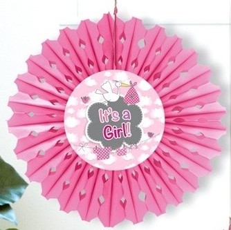 Hängedeko Rosetten Rosa 30cm