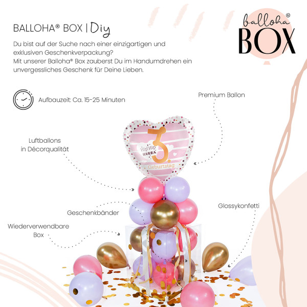Balloha Geschenkbox DIY 3. Geburtstag Hearts XL 3