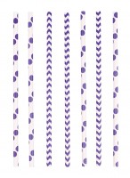 24 Summerfeeling Papier Strohhalme lila 19,5cm