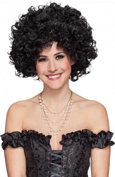 Schwarze Damen Locken Perücke