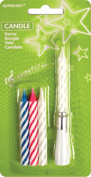 Singende Geburtstags-Tortenkerze Happy Birthday Bunt Nachfüllset