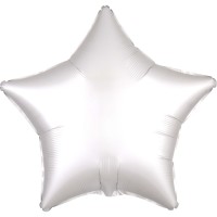Edler Satin Sternballon weiß 43cm