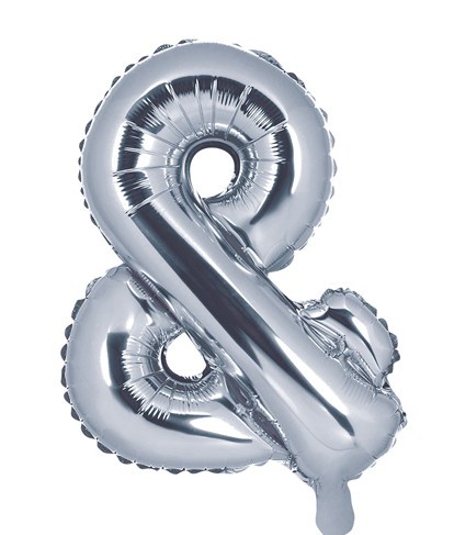 & Zeichen Folienballon silber 35cm