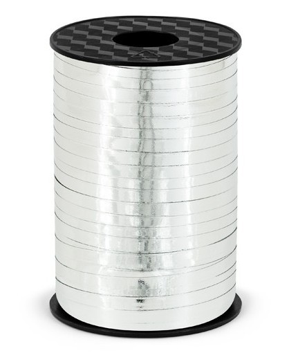 225m Geschenkband Hong Kong metallic-silber