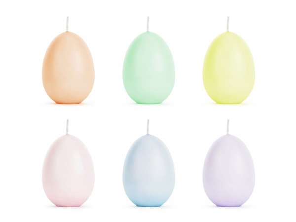 6 Bunte Oster Brunch Ei Kerzen 7cm