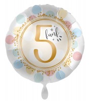 5. Geburtstag Folienballon soft Dots 71cm