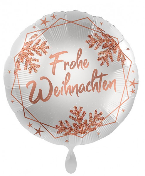 Frohe Weihnachten Folienballon rosegold 71cm