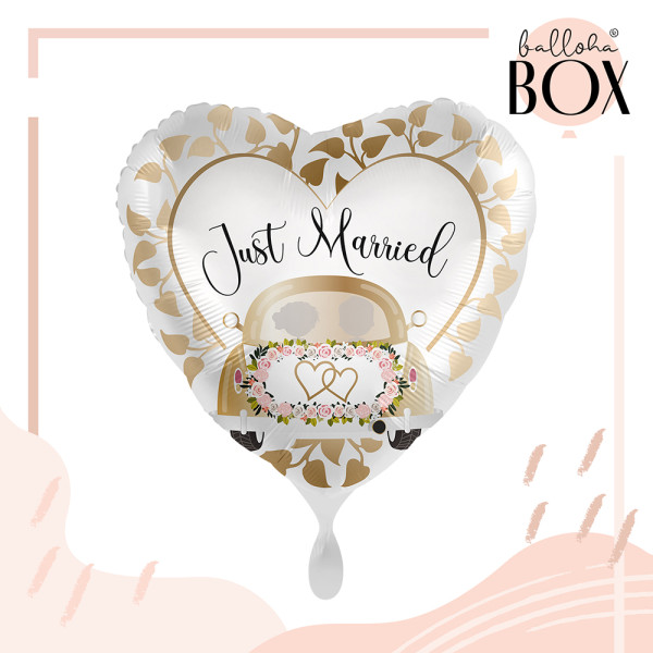 Balloha Geschenkbox DIY Just Married Auto Gold XL